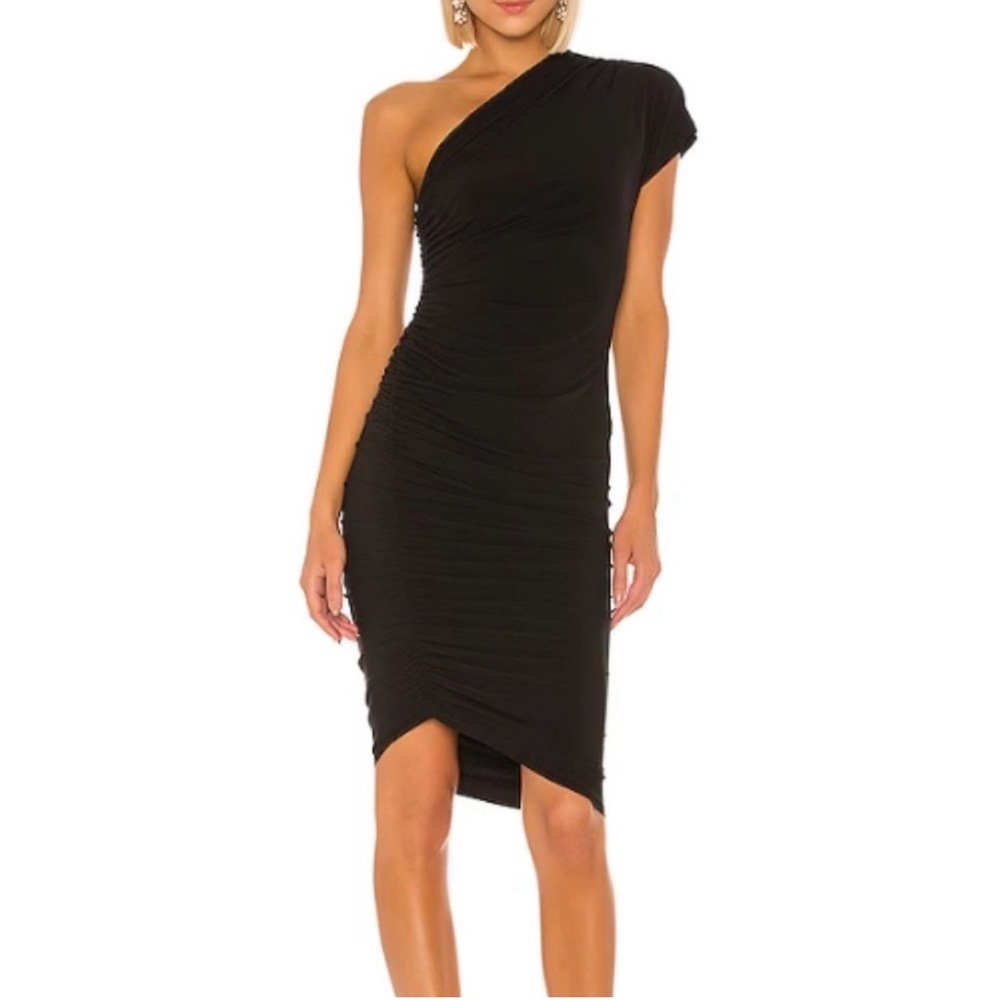Lovers + Friends Black One-Shoulder Dress